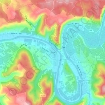 Mapa topográfico L'Alcade, altitude, relevo