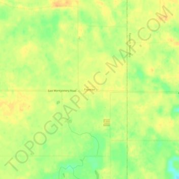 Mapa topográfico Frontier, altitude, relevo