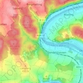 Mapa topográfico Lohstadt, altitude, relevo