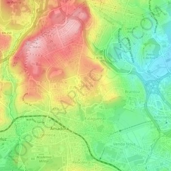 Mapa topográfico São Brás, altitude, relevo