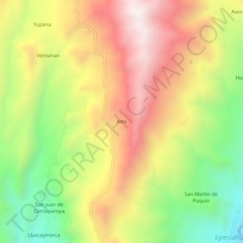 Mapa topográfico Atto, altitude, relevo