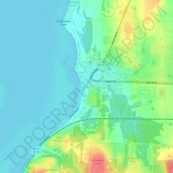 Mapa topográfico Acme, altitude, relevo