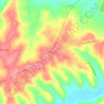 Mapa topográfico Winesburg, altitude, relevo