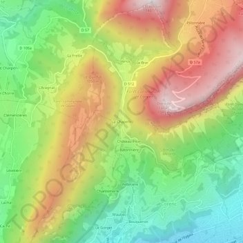 Mapa topográfico La Chapelle, altitude, relevo