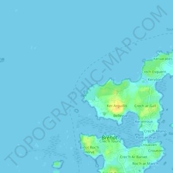Mapa topográfico Ot Plat, altitude, relevo