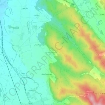 Mapa topográfico Mitterholzleiten, altitude, relevo