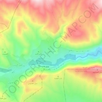 Mapa topográfico Deir Maqran, altitude, relevo