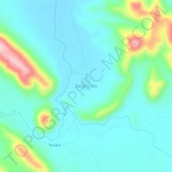 Mapa topográfico Bella Vista, altitude, relevo
