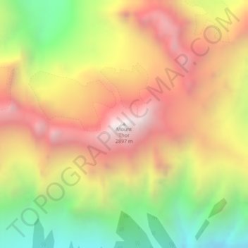 Mapa topográfico Mount Thor, altitude, relevo