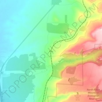 Mapa topográfico Elsey, altitude, relevo