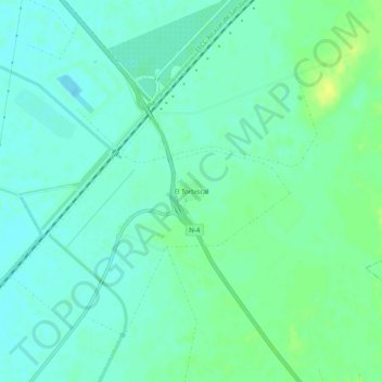 Mapa topográfico El Torbiscal, altitude, relevo