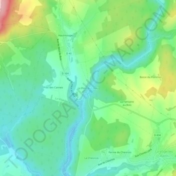 Mapa topográfico Le Pont du Coney, altitude, relevo