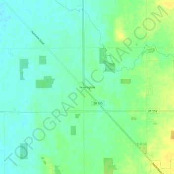 Mapa topográfico Warrington, altitude, relevo