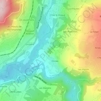 Mapa topográfico Le Caton, altitude, relevo