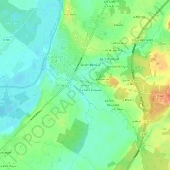 Mapa topográfico Le Bois, altitude, relevo