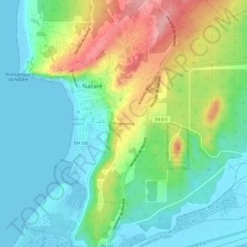 Mapa topográfico Pederneira, altitude, relevo