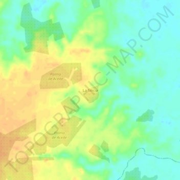 Mapa topográfico La Silicia, altitude, relevo
