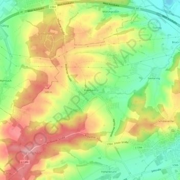 Mapa topográfico Rohrbach, altitude, relevo