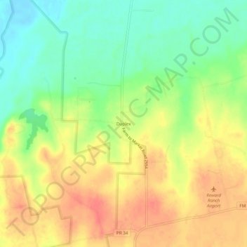 Mapa topográfico Duplex, altitude, relevo