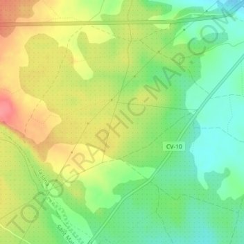 Mapa topográfico Les Carrasques, altitude, relevo