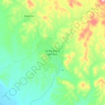 Mapa topográfico Santa Maria del Oro, altitude, relevo