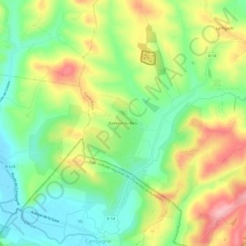 Mapa topográfico Gaillard du Bosc, altitude, relevo