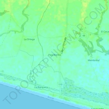 Mapa topográfico Paja Blanca, altitude, relevo