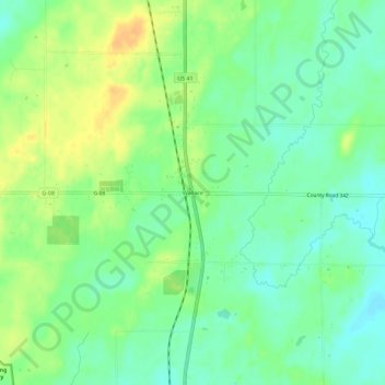Mapa topográfico Wallace, altitude, relevo
