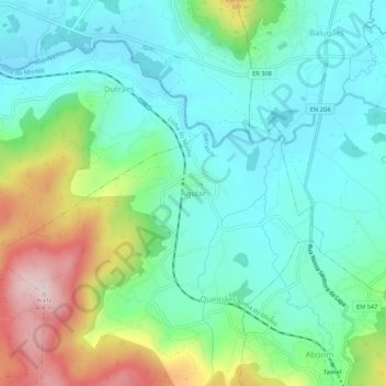 Mapa topográfico Aguiar, altitude, relevo