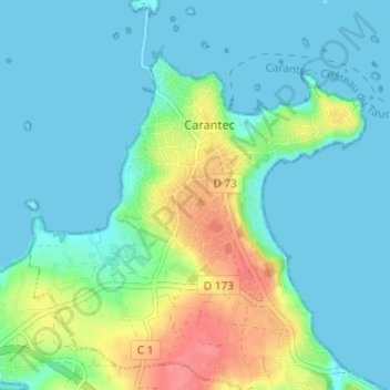Mapa topográfico Poullout, altitude, relevo