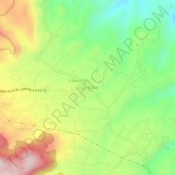 Mapa topográfico Tigo Balai, altitude, relevo
