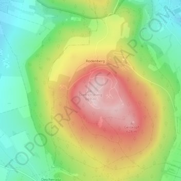 Mapa topográfico Dietrichsberg, altitude, relevo