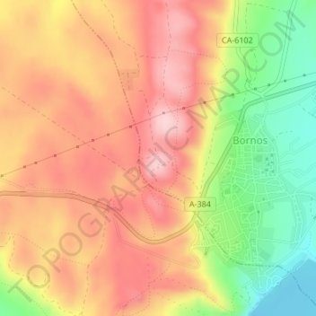 Mapa topográfico Sierra Ancha, altitude, relevo