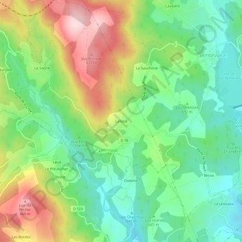 Mapa topográfico Lafond, altitude, relevo