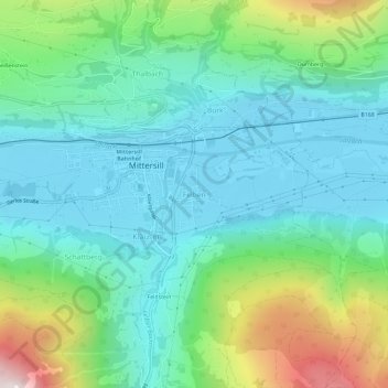 Mapa topográfico Felben, altitude, relevo
