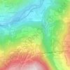 Mapa topográfico Montchavin, altitude, relevo
