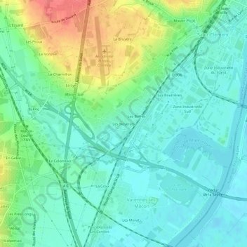 Mapa topográfico Les Noyerats, altitude, relevo
