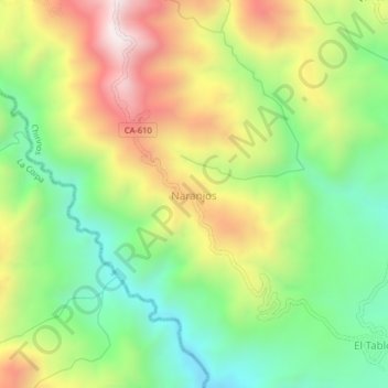 Mapa topográfico Naranjos, altitude, relevo