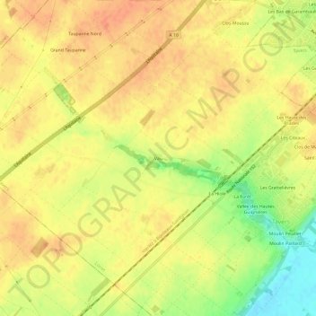 Mapa topográfico Vau, altitude, relevo