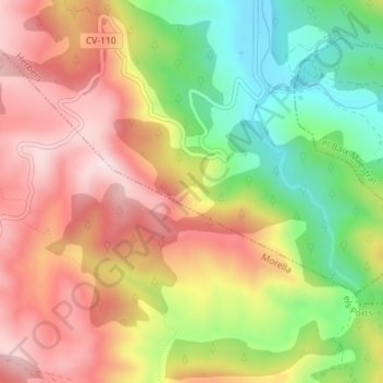 Mapa topográfico La Costa, altitude, relevo