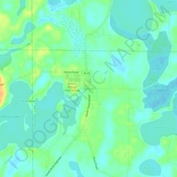 Mapa topográfico Delton, altitude, relevo