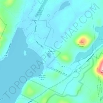 Mapa topográfico Rudeston, altitude, relevo