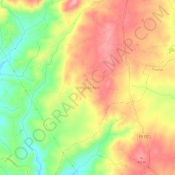 Mapa topográfico Ninho do Açor, altitude, relevo