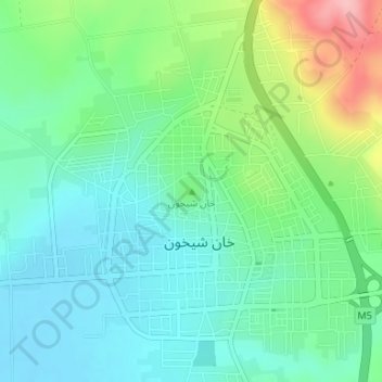 Mapa topográfico Khan Shaykhun, altitude, relevo