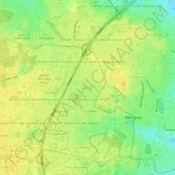 Mapa topográfico Le Chut, altitude, relevo