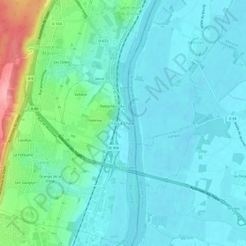 Mapa topográfico Four à Chaux, altitude, relevo