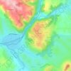 Mapa topográfico Crouzols, altitude, relevo
