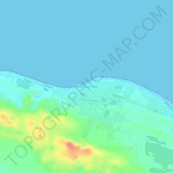 Mapa topográfico Fleicheiras, altitude, relevo