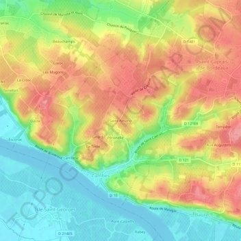 Mapa topográfico Saint-Amand, altitude, relevo