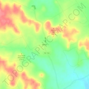 Mapa topográfico Norse, altitude, relevo